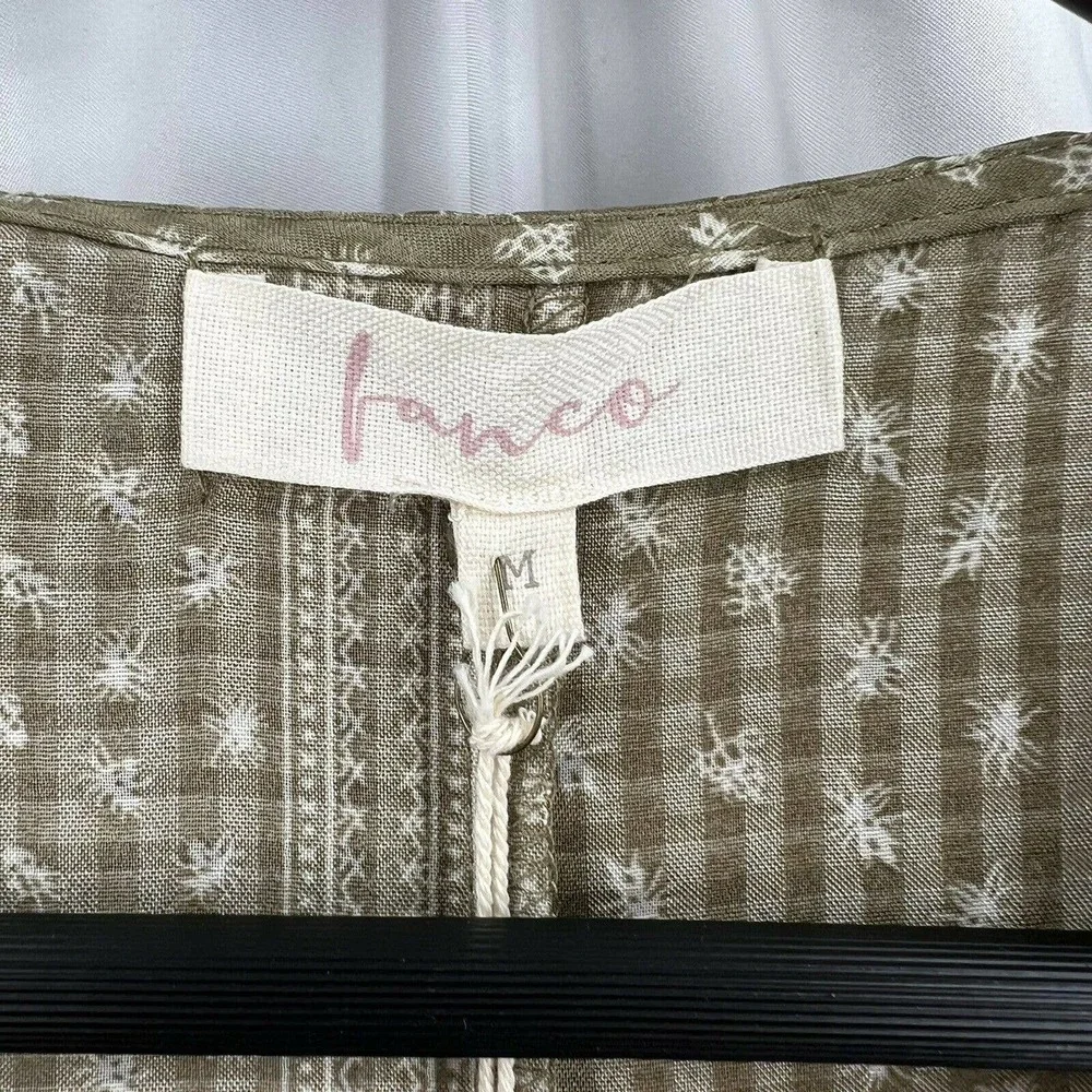 Fanco Ruffle Front V Neck Open Front Duster Size Medium New - Picture 8 of 8